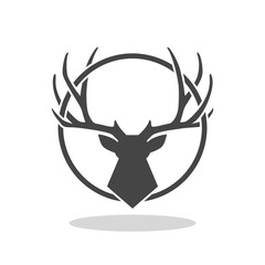 Hunt on deer with cross hairs icon with shadow