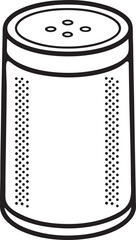 smart speaker with voice line art, black outline, vector and illustration, coloring book page line art drawing