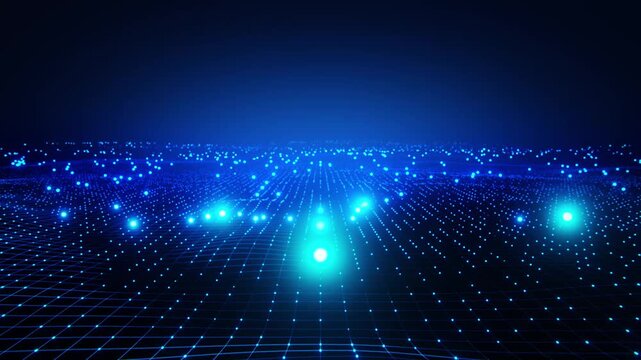 An abstract wave dot and line ocean futuristic Digital Network BG