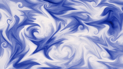 Blue and White Abstract Swirl blue silk background