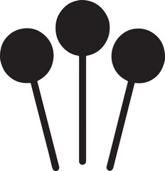 lollipops sticks silhouette, black and white silhouette, vector and illustration