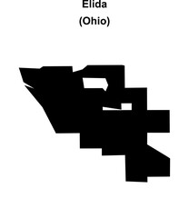 Obraz premium Elida (Ohio) blank outline map