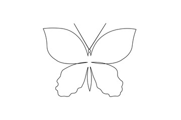  Butterfly continuous one line drawing white background