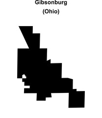 Obraz premium Gibsonburg (Ohio) blank outline map