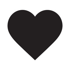 Simple black heart shape on a clean white background love symbol