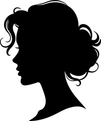 Victorian Lady Silhouette in Ornate Frame"
