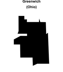 Greenwich (Ohio) blank outline map