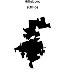 Hillsboro (Ohio) blank outline map