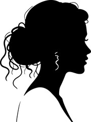 Victorian Lady Silhouette in Ornate Frame"