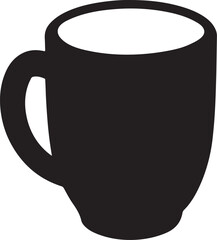 mug silhouette, black and white silhouette, vector and illustration