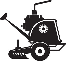 brush cutter machine silhouette, black and white silhouette, vector and illustration