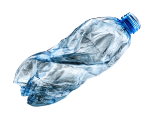 Crinkled plastic water bottle
