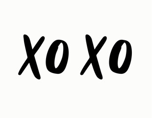 Xo Xo hand drawn card design – modern brush calligraphy in vector format.