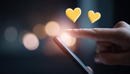 Phone interaction with digital hearts