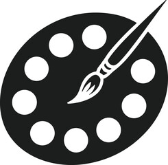 Fototapeta premium Oval Artist Palette Silhouette - Minimal Paint Vector