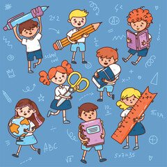 vector set with pupils