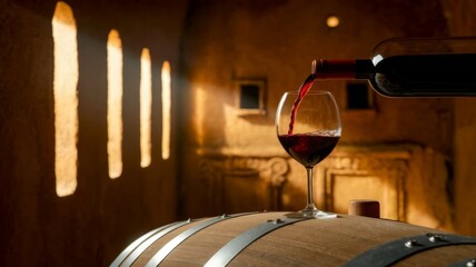 wine barrels in cellar