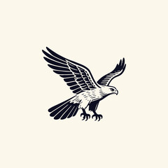 Obraz premium Eagle logo vector icon illustration style