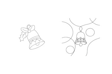 Festive bell with holly and decorative bell christmas