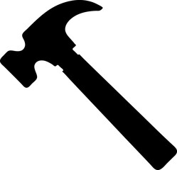 Bold Silhouette of Classic Claw Hammer Angled for Maximum Visual Impact