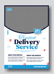 Modern and Clean Trusted Delivery Service Flyer Design Template for Business