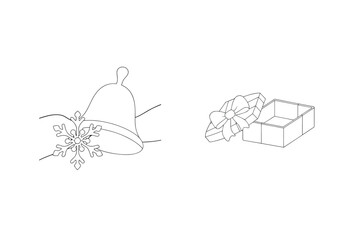 Bell snowflake gift box ribbon