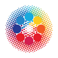 abstract halftone white background set in three colors 