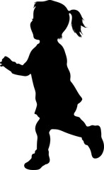 Joyful Girl Running with Outstretched Arms and Ponytail in Motion