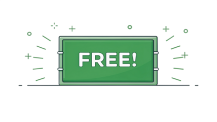 A green banner with the word FREE in white, isolated on transparent background