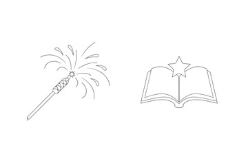 Sparkler and open book with star fireworks celebration