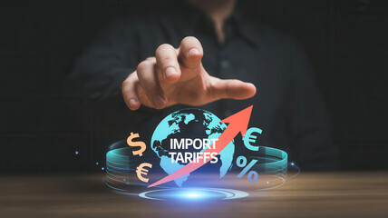 Rising global import tariffs impacting currency exchange rates and trade economics
