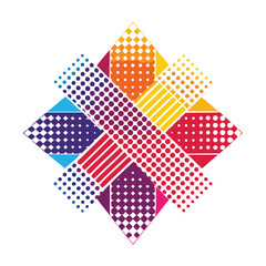 Fototapeta premium abstract halftone white background set in three colors 