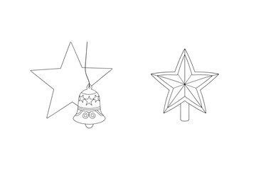 Star ornaments with bell christmas decoration