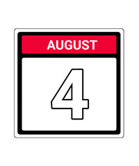 calendar icon August month date 4