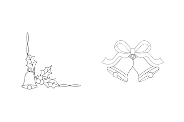 Festive bells and holly corner ornament christmas