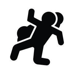 Visually appealing glyph icon of drawn dead body