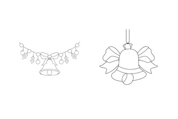 Festive bell garland and hanging bell ornament christmas