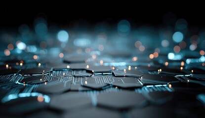 Abstract circuit board, hexagonal pattern