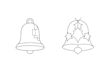 Two decorative bells with festive designs christmas