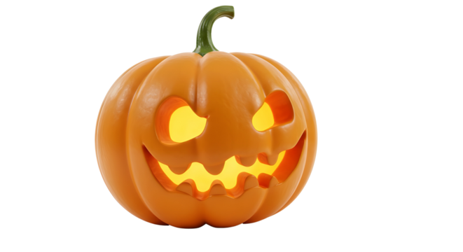 Scary Pumpkin Icon Glowing Jack o Lantern Face