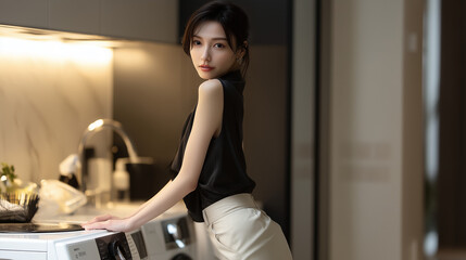 家事をする女性