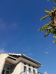 cut out building and clear blue sky