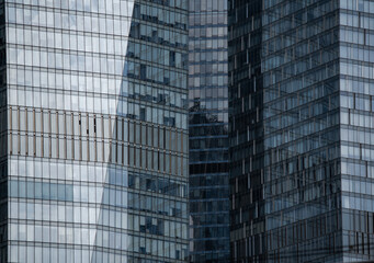 blue wall business buildings architectural background