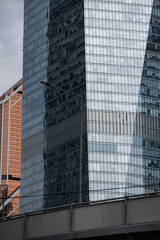 blue wall business buildings architectural background