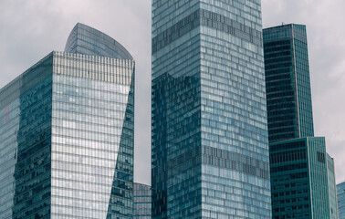 blue wall business buildings architectural background