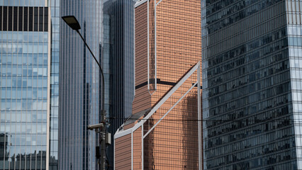 blue wall business buildings architectural background