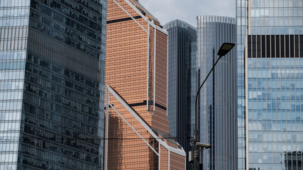blue wall business buildings architectural background