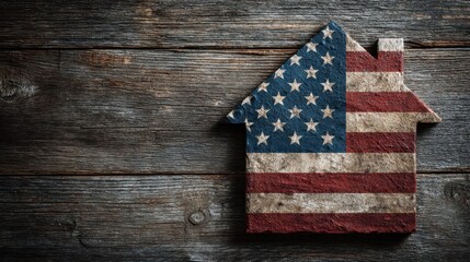 Obraz premium 4th of July American Flag House Concept with USA Theme and Patriotic Elements
