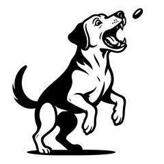 Playful Dog Leaping to Catch a Treat - Dynamic Canine Fun