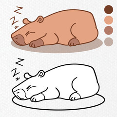 Simple Sleeping Capybara